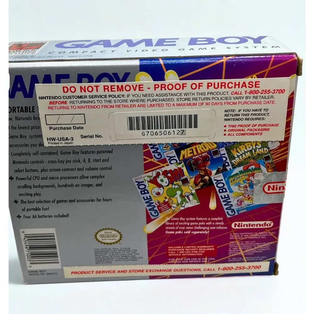 Nintendo Game Boy DMG-01 1992 NOB Complete Box Manual AC Adapter Tested
